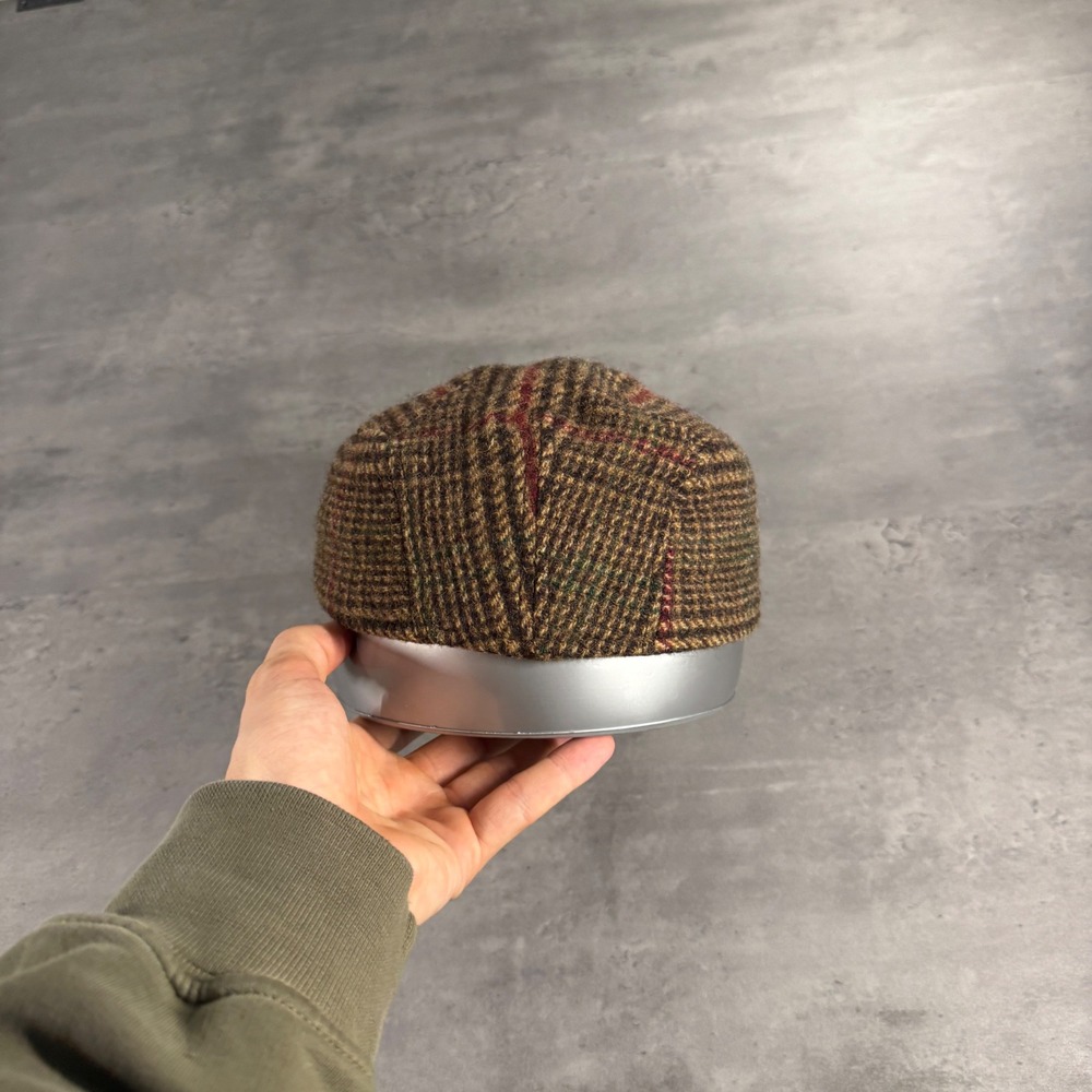 Vintage New York Hat Co Flat Cap S/M Brown Plaid Wool Newsboy Driver Hat USA - Picture 4 of 7